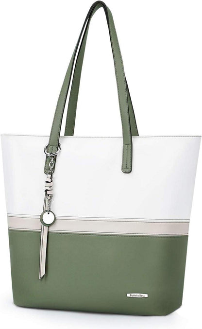 Elegante Damen Shopper Handtasche mit Patchwork-Design