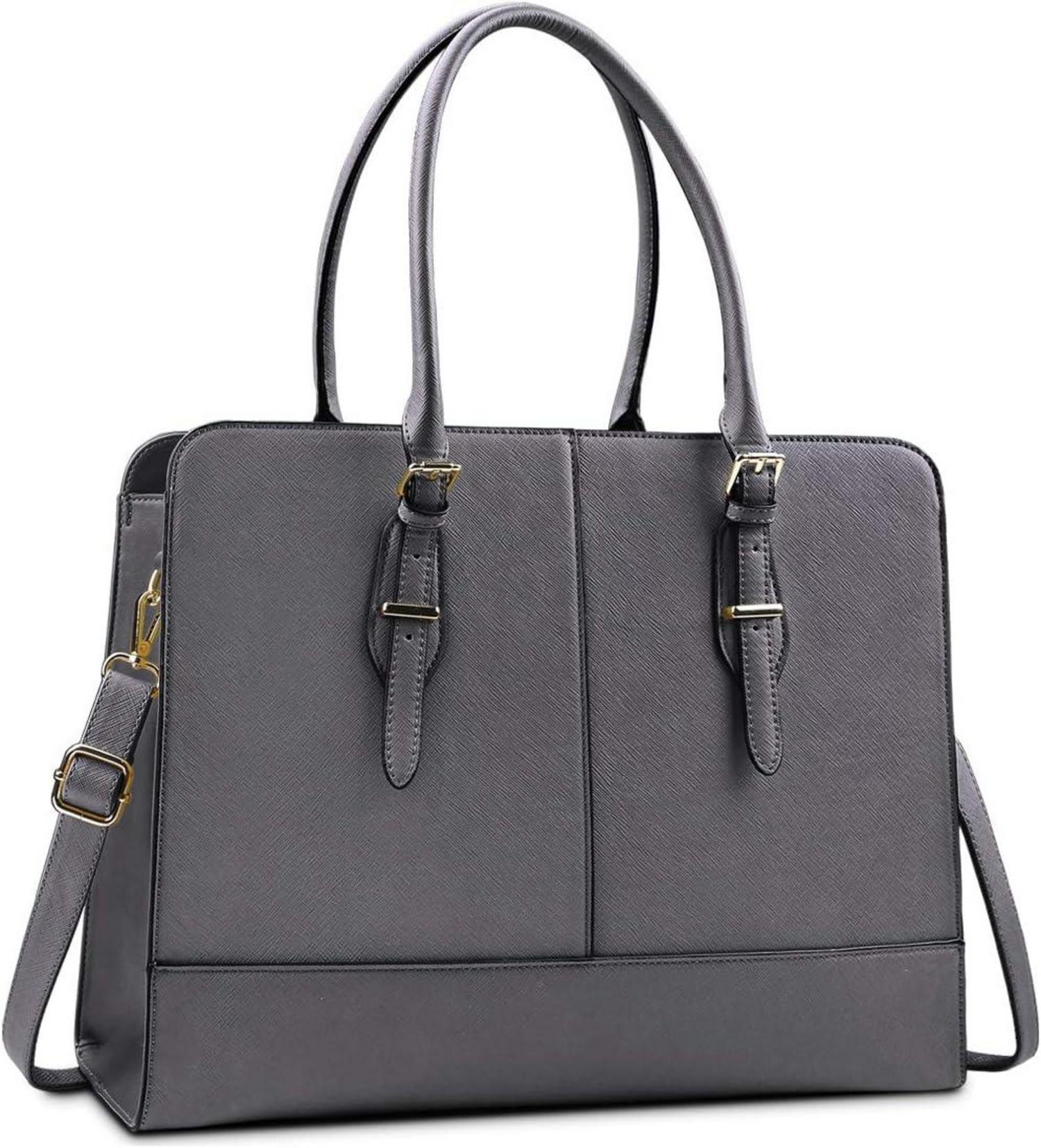 Lubardy Handtasche Damen Groß Wasserdicht 15.6 Zoll Leder Laptop