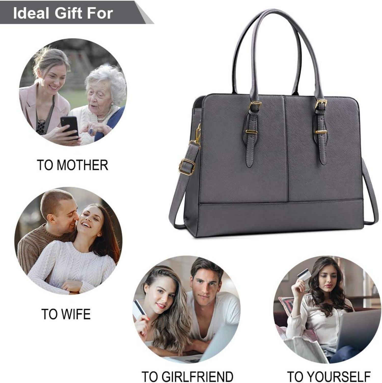 Lubardy Damen Handtasche Shopper 15.6 Zoll Wasserdicht Leder Büro