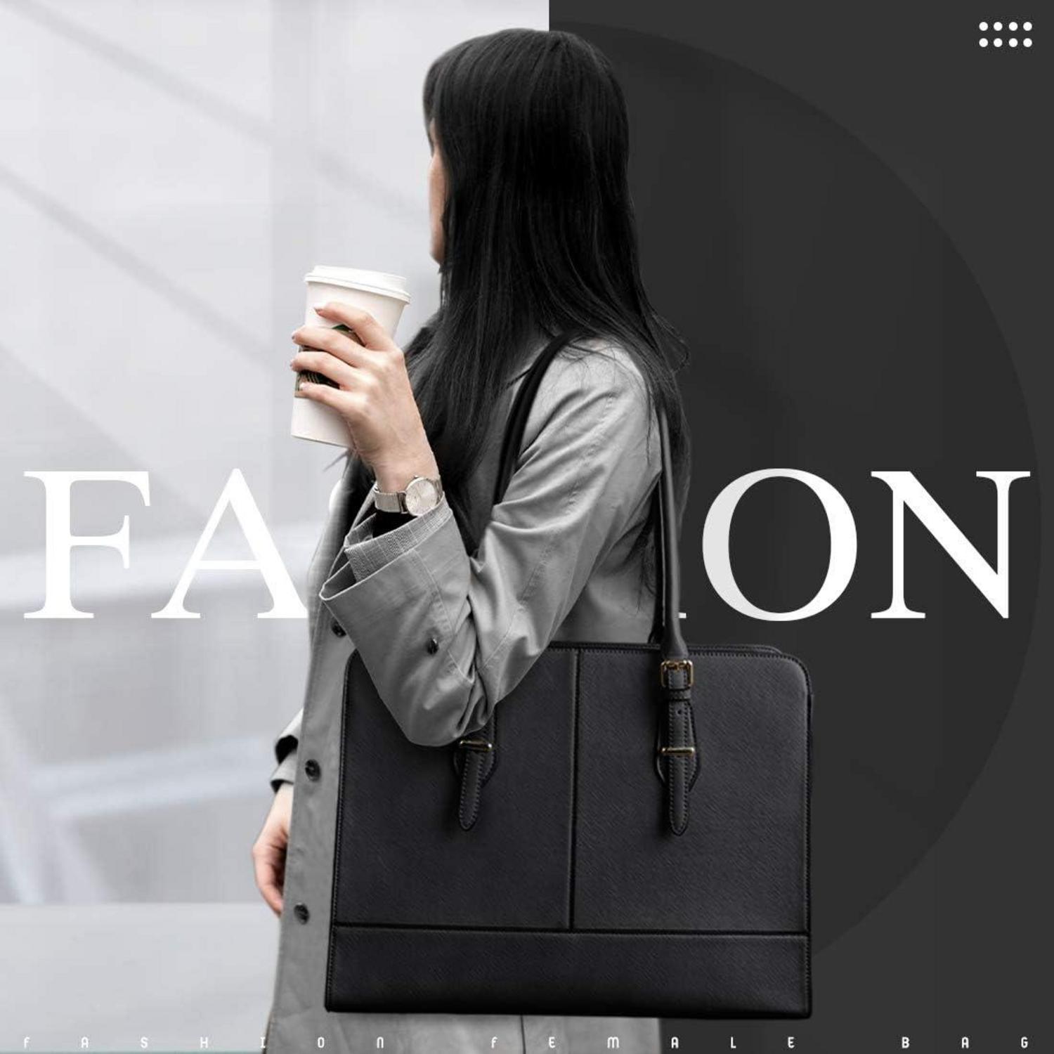 Damen Handtasche Shopper Wasserdicht 15.6 Zoll Laptop Büro Arbeit