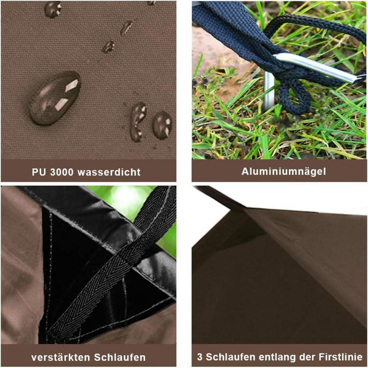 Zeltplane Tarp für Hängematte Regenschutz Sonnensegel Camping