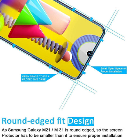Panzer Schutzglas für Samsung Galaxy M21 M31, 2 Stück, 9H Härte