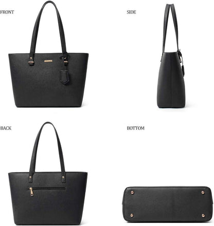 Damen Handtasche Tote Shopper Groß Schultertasche 4-teiliges