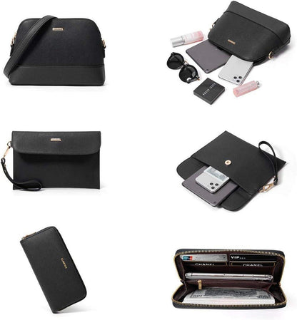 Damen Handtasche Tote Shopper Schultertasche Geldbörse 4-teiliges Set