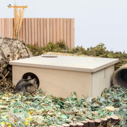 Niteangel Hamster Birke Kammer Versteck 3-Kammer Holzhaus