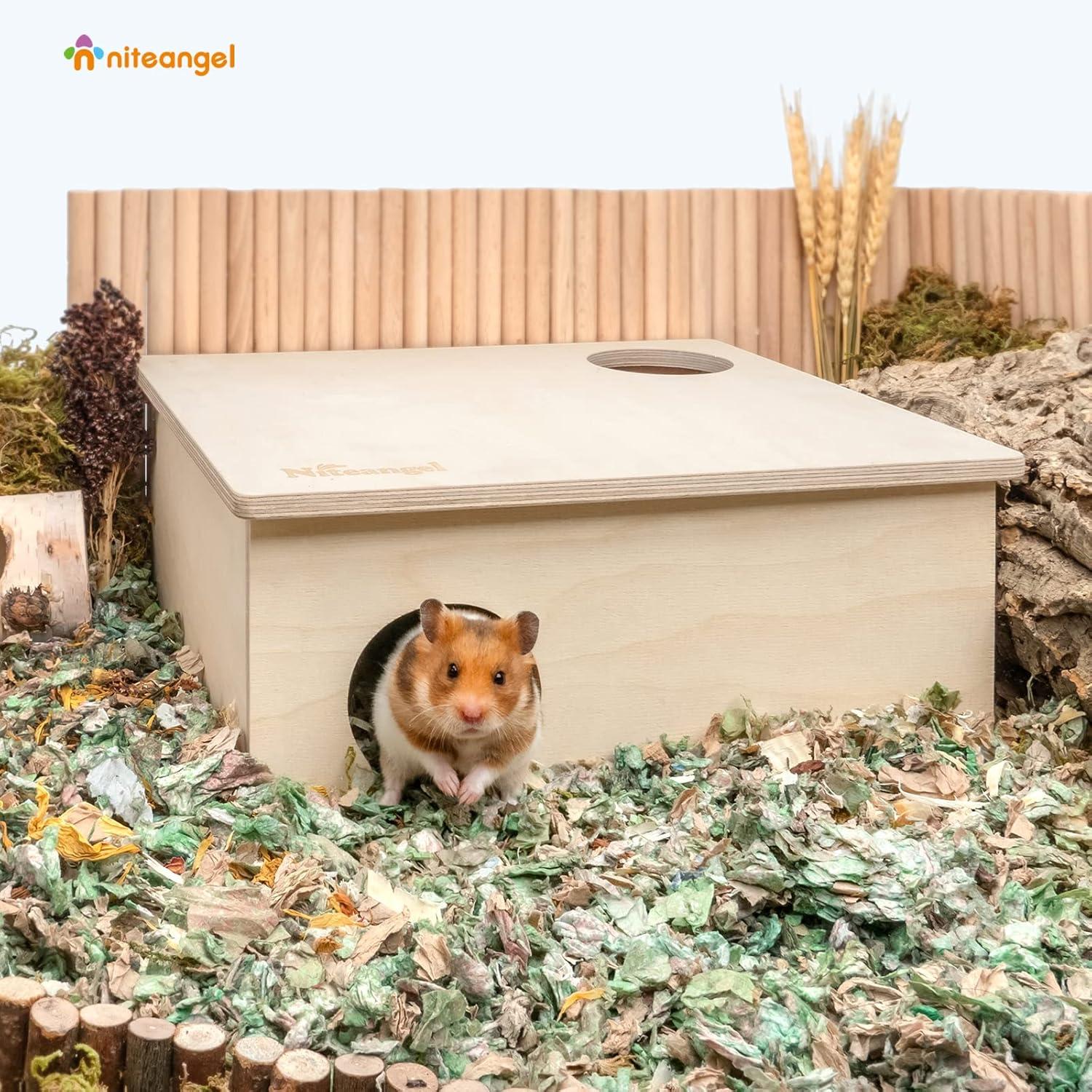 Niteangel Holz Hamster Versteck 3-Kammer