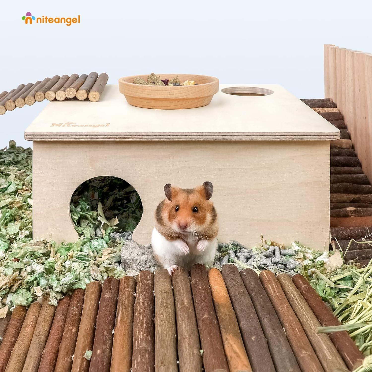 Niteangel Hamster Birke Haus 3-Kammer großsyrisch Versteck