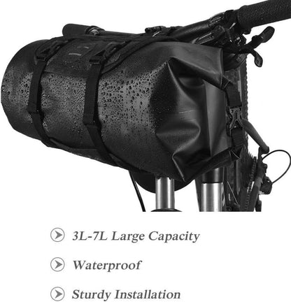 Wasserdichte Fahrrad Lenkertasche mit Rollverschluss 3L-7L Blue