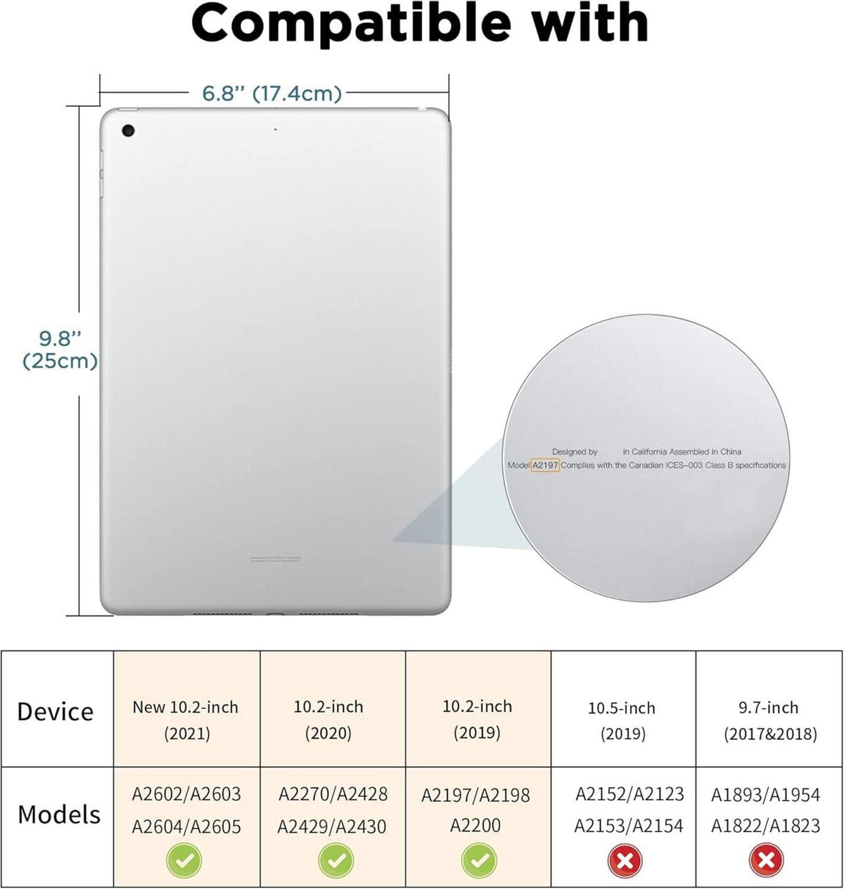 EasyAcc iPad 9/8/7 Gen Hülle 10.2 Zoll 2021 2020 2019