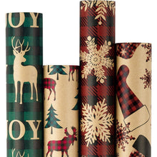 Weihnachtsgeschenkpapier Kraftpapier Rote Grüne Plaids