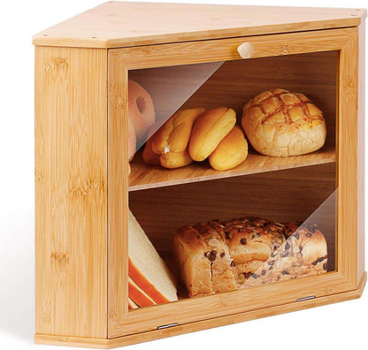 Brotkasten 2 Etagen Bambus lebensmittelecht 32x32x34cm