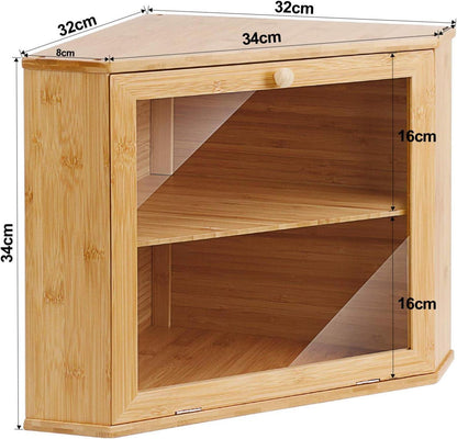 Brotkasten 2 Etagen Bambus lebensmittelecht 32x32x34cm