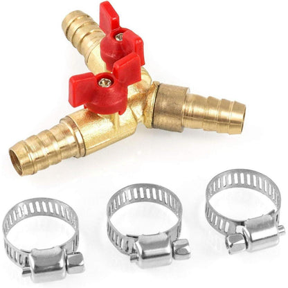 QWORK® 3 Wege Schlauchverbinder Messing 10mm Splitter