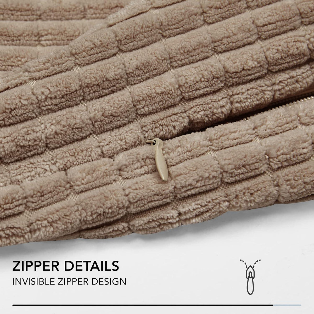Deconovo Kissenbezug Kordsamt Zierkissen 55x55cm 2er Set Taupe