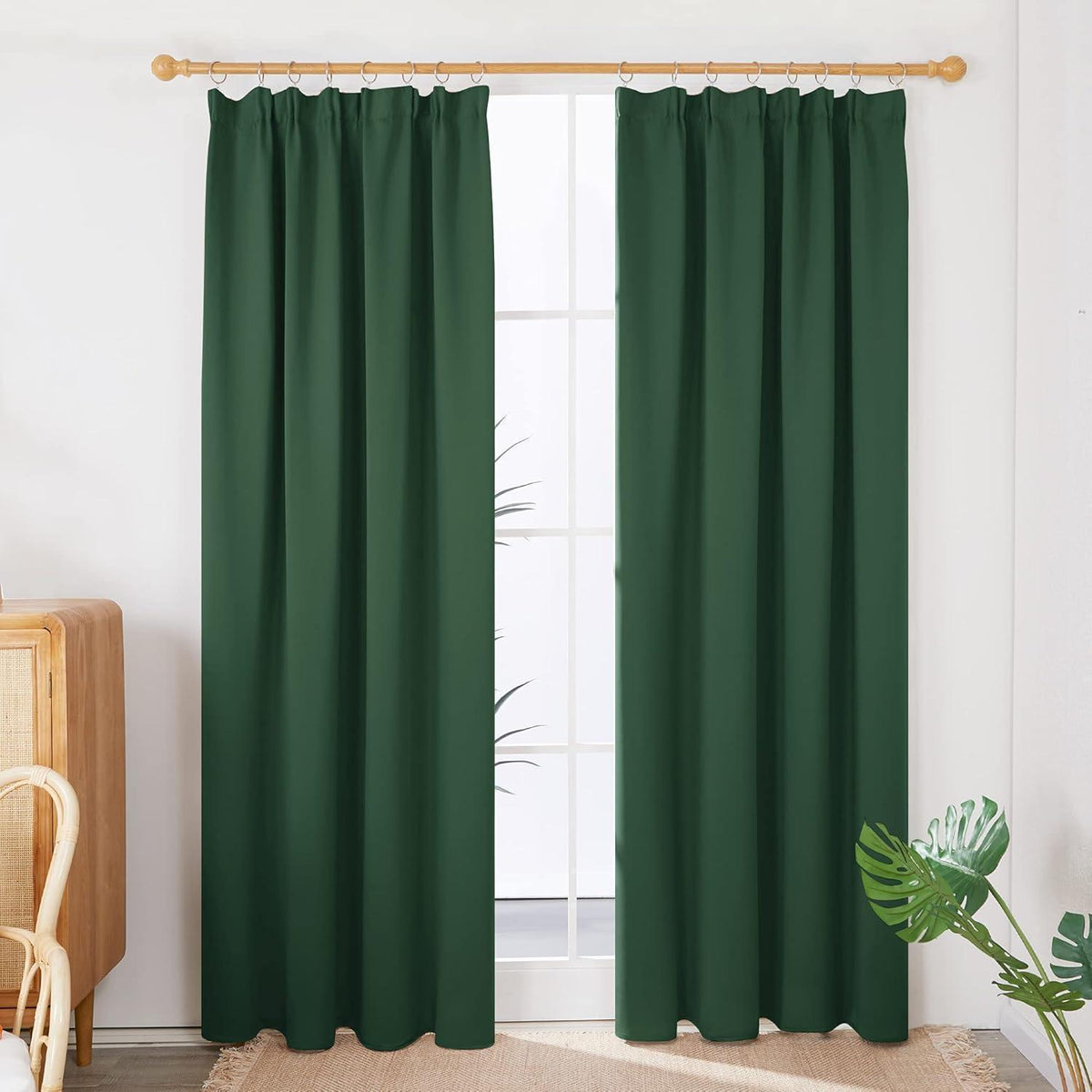 Verdunkelungsvorhänge Waldgrün 2er Set – 240x140 cm