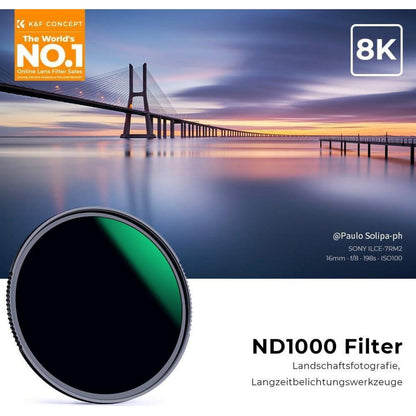 40,5mm ND1000 Graufilter Slim 10 Stop Neutral Glas Japan