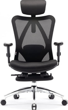Ergonomischer Bürostuhl mit Fußstütze und Netzrückenlehne