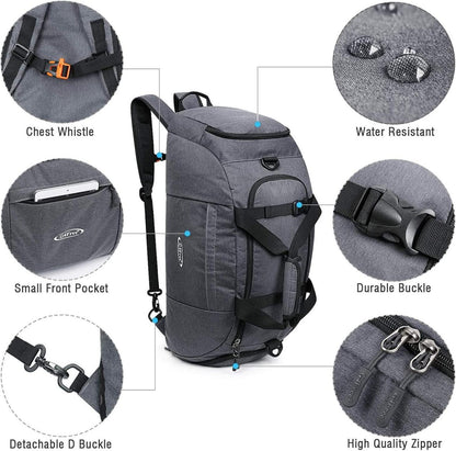 G4Free 40L Faltbare 3-Wege-Reisetasche Sporttasche mit Schuhfach - Blau
