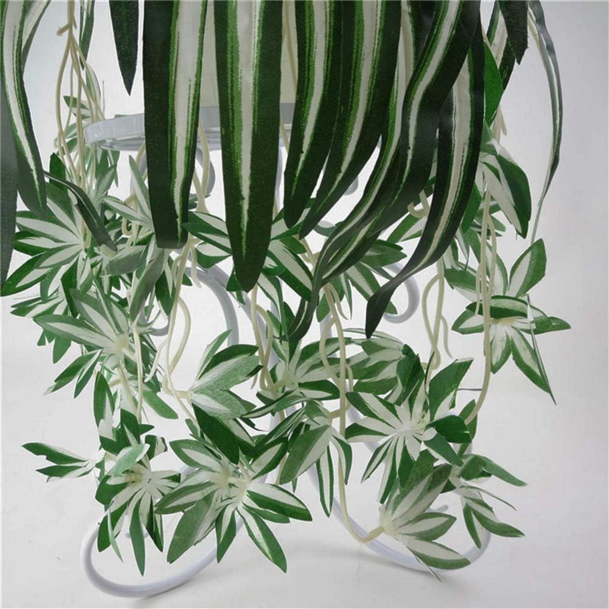 3er Set künstliche hängende Pflanzen Grün für Hauswand & Garten