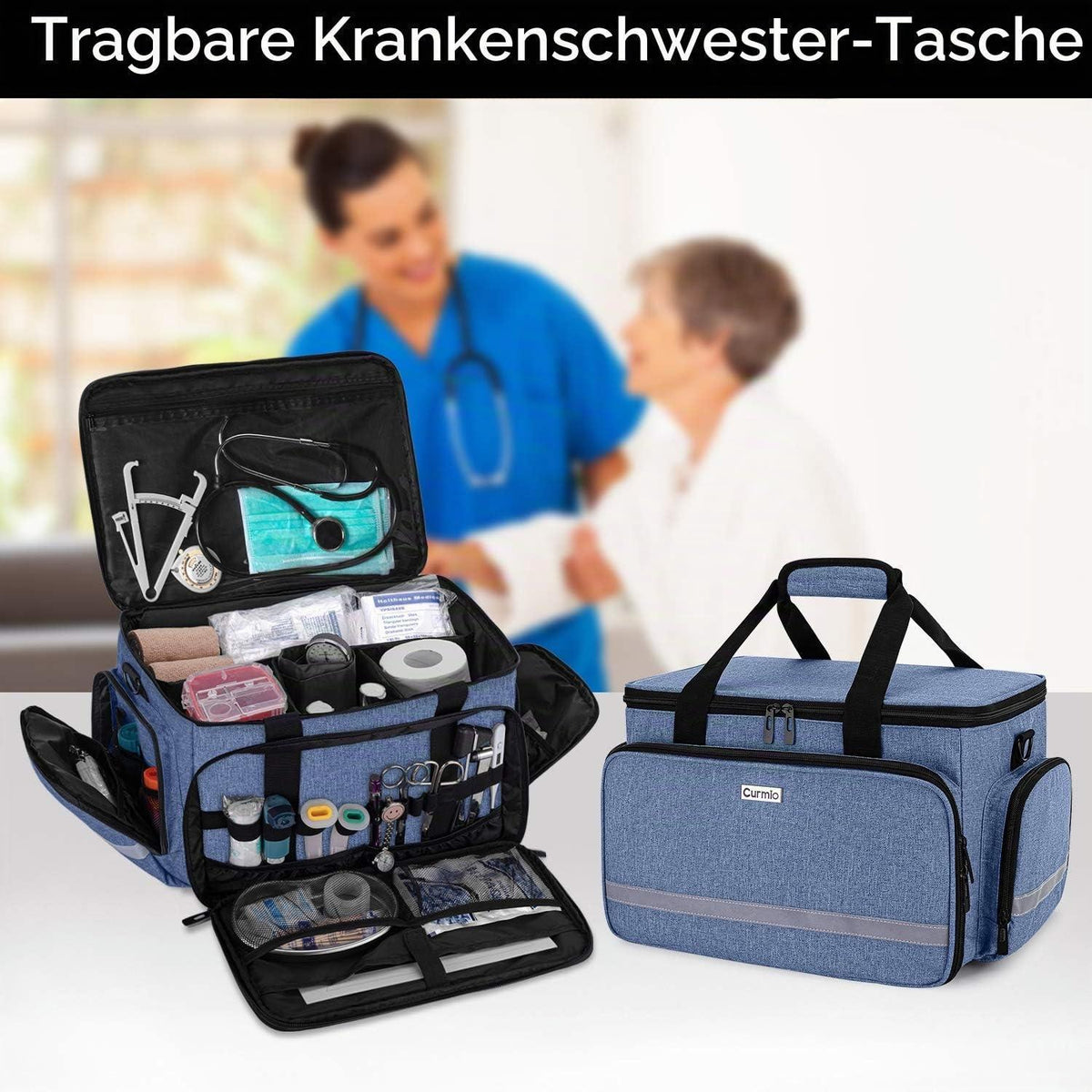 Tragbare Medizintasche mit Trennwänden – Erste Hilfe Set Tasche