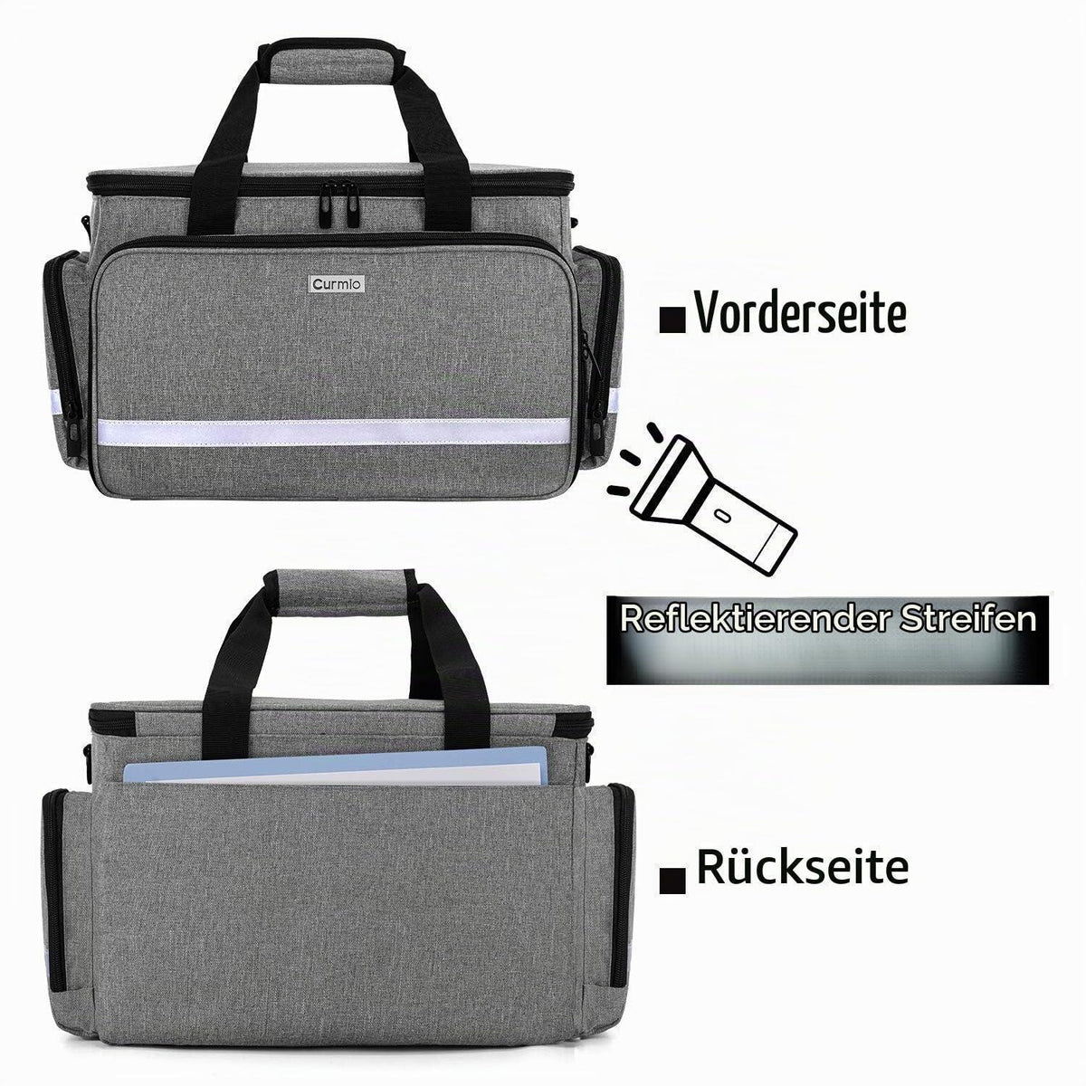 Tragbare Medizintasche für Erste Hilfe – Grau