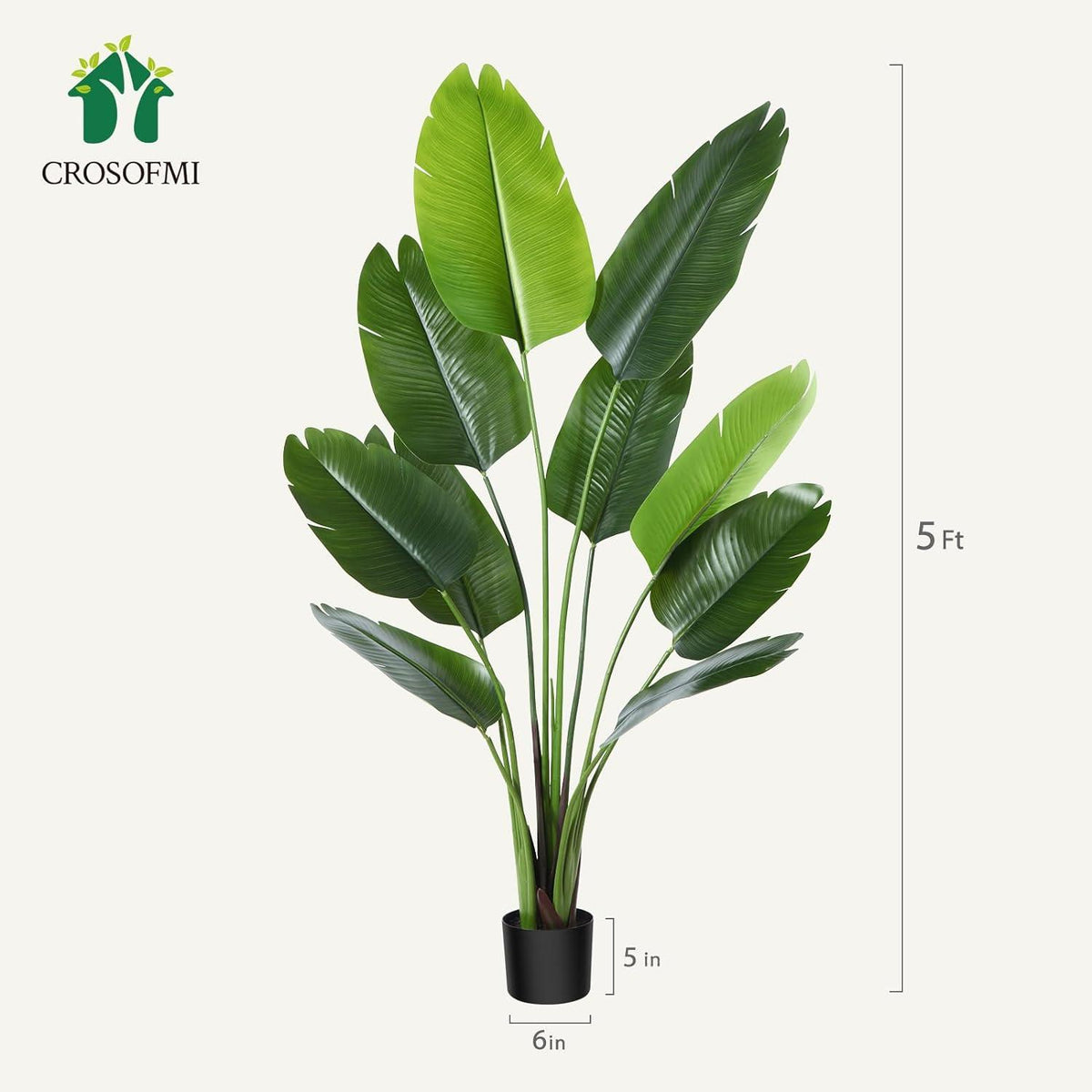 Künstliche Paradiesvogel Palme 150cm Tropische Pflanze Topf Modernes Deko