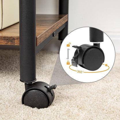 HOOBRO Druckertisch mit arretierbaren Rädern 3 Ebenen