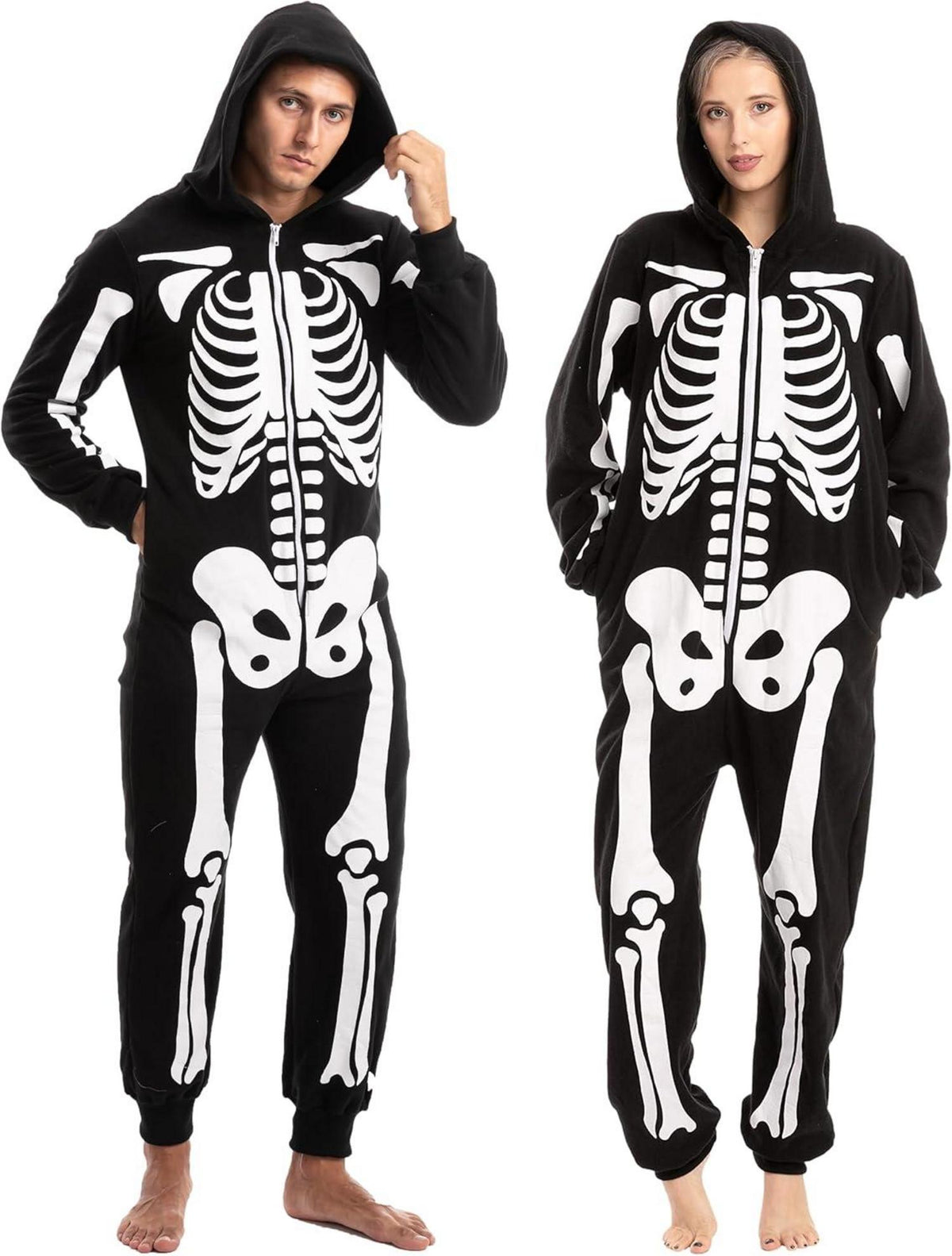 Halloween Skelett Tier Onesie Pyjama Erwachsene Plüsch Jumpsuit