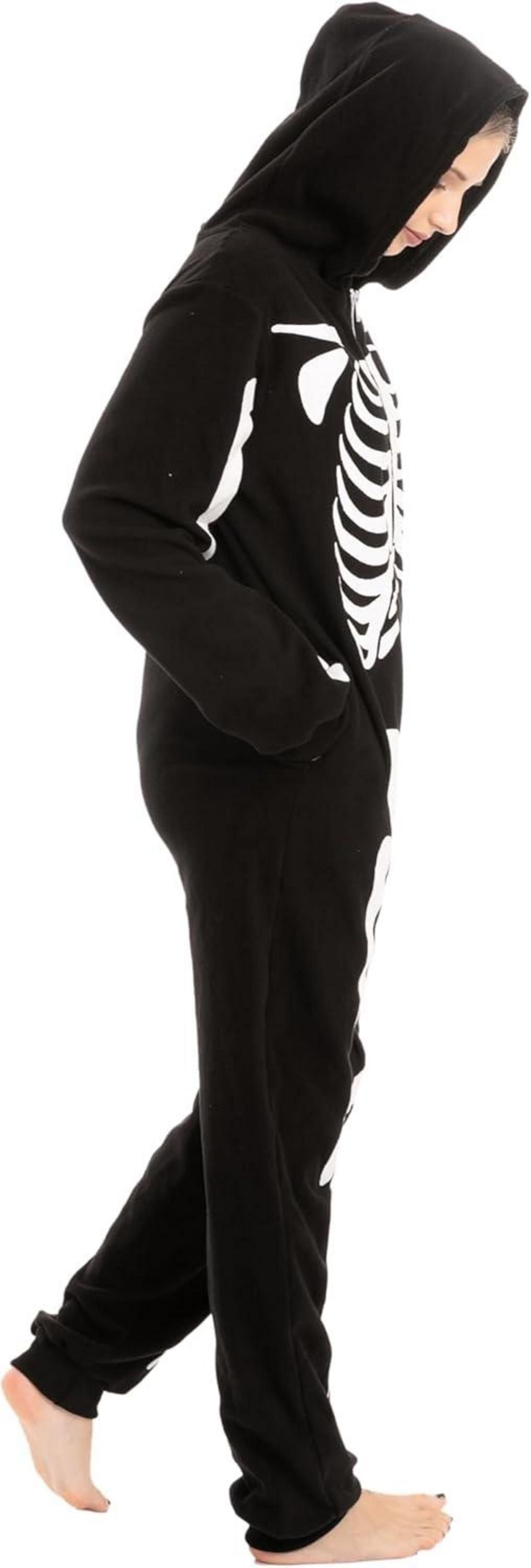 Spooktacular Creations Halloween Skelett Kostüm Onesie Erwachsene Schwarz