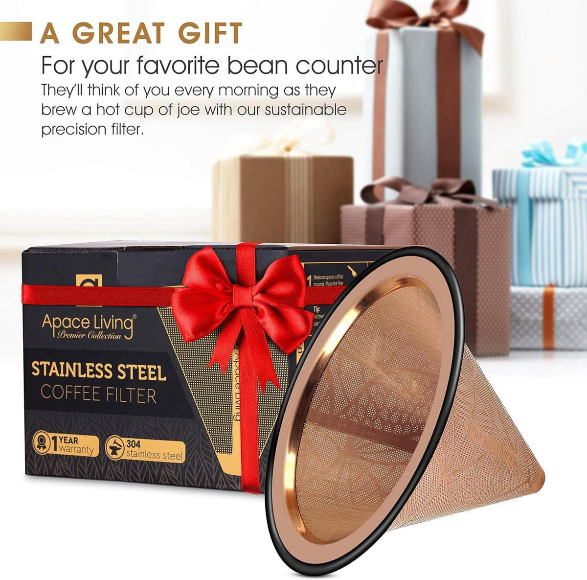 Edelstahl Kaffeefilter für Chemex Hario Bodum Kaffeebereiter