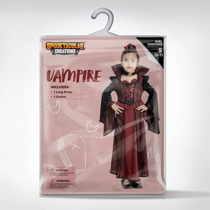 Spooktacular Royal Vampire Costume Set for Girls Halloween Party Dress
