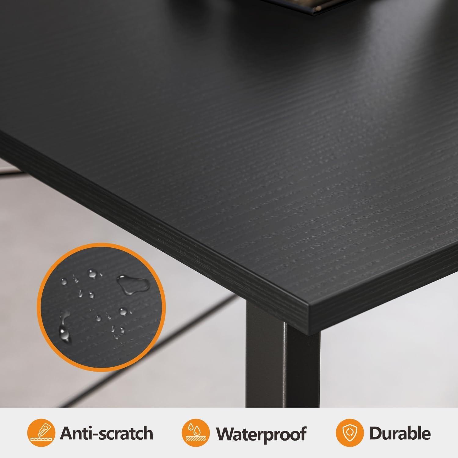 Schreibtisch Industrie-Design Schwarz 100 x 48 cm Metallgestell