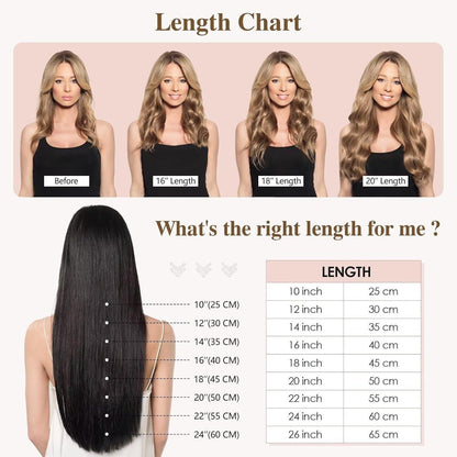 Echthaar Clip-In Extensions Dunkelblond 50cm