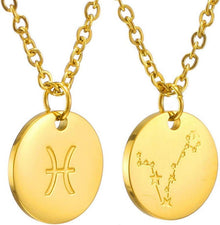 Sternzeichen Kette Edelstahl 12 Horoskop Anhänger Fische