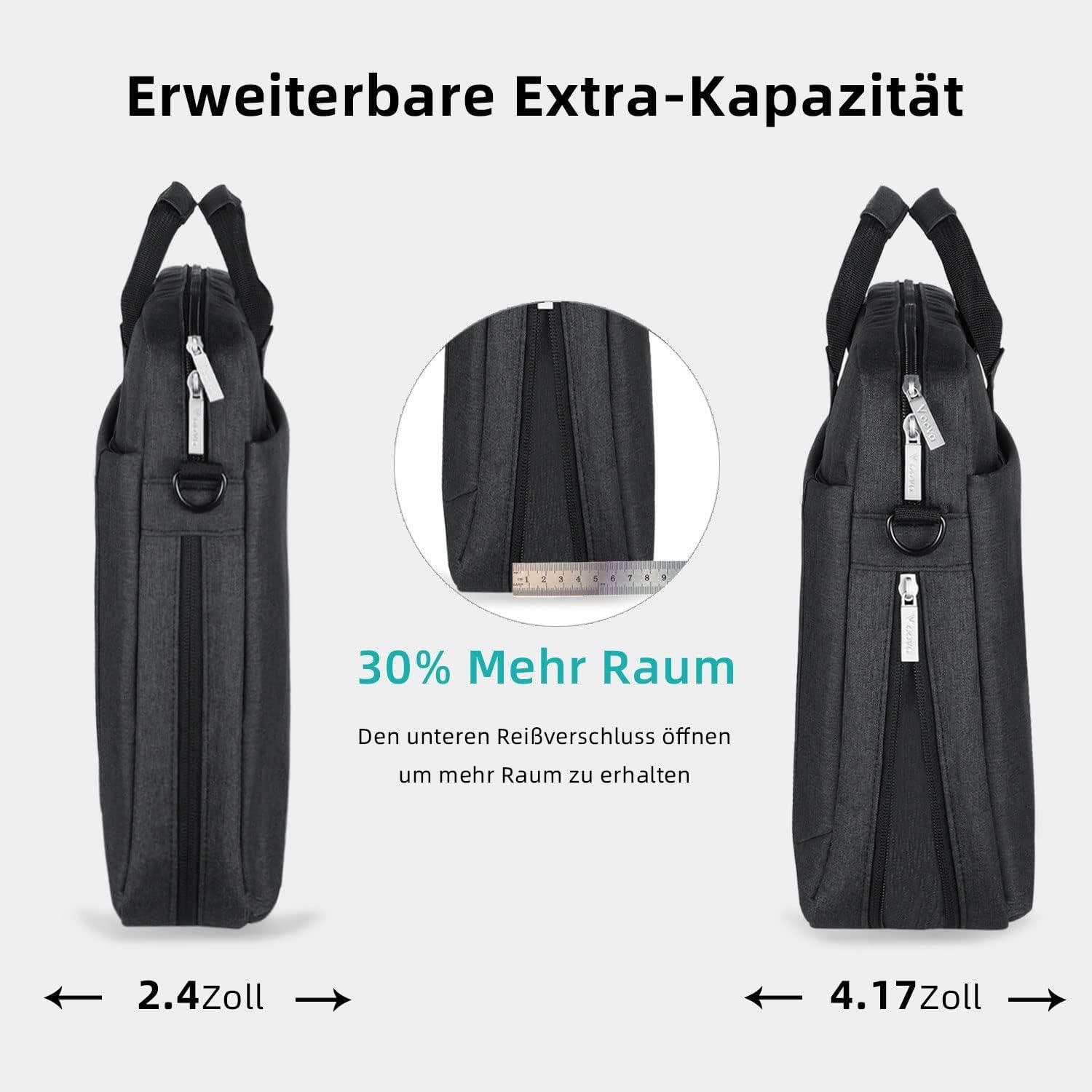 Voova große Laptoptasche für 17-17,4 Zoll Laptop, 30% mehr