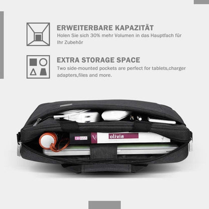 Große Laptoptasche für 17-17,4 Zoll Laptop, wasserdicht, Schwarz