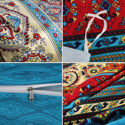 Bettwäsche-Set 220x240 Baumwolle, Ästhetisch Bunt Vintage Boho