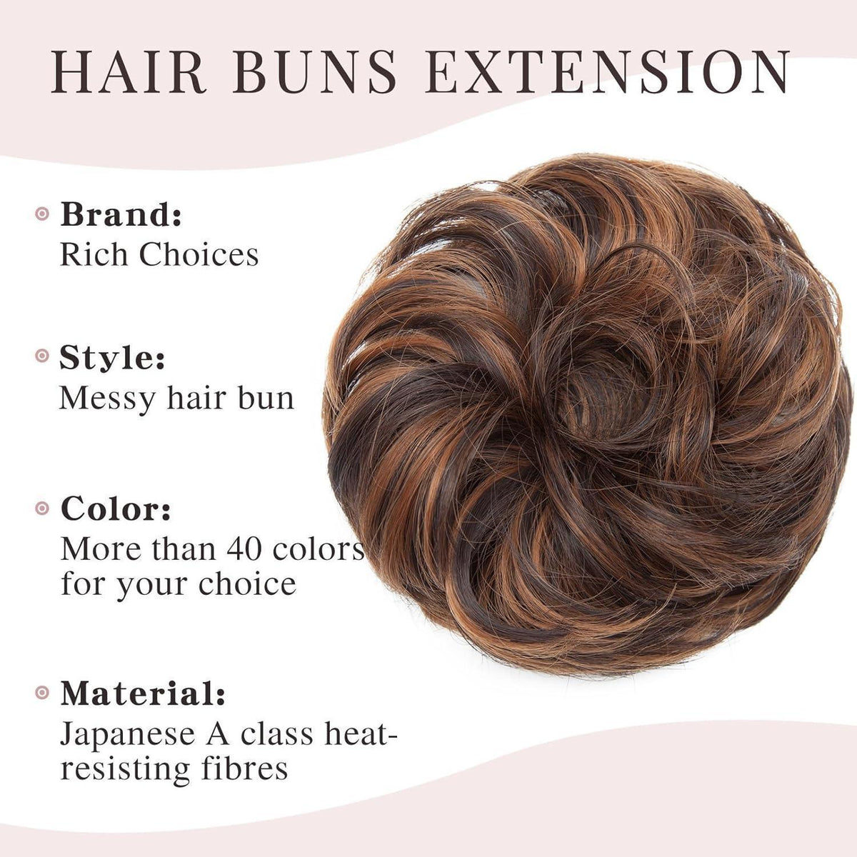 Welliges Dutt-Haargummi Dunkelbraun & Hellbraun – Volumen & Länge