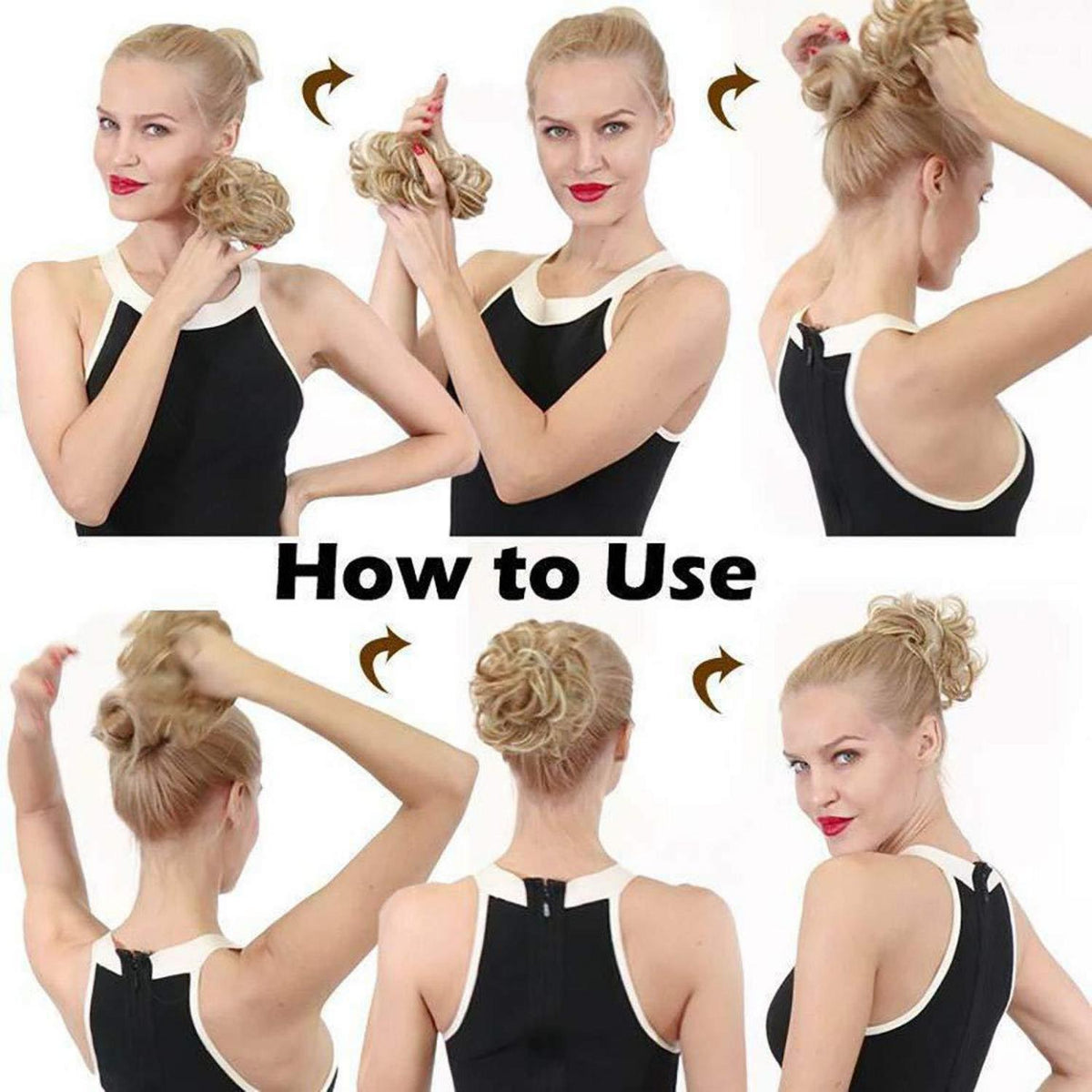 Voluminöses Haarverlängerung Haargummi Dunkle Aschblondine