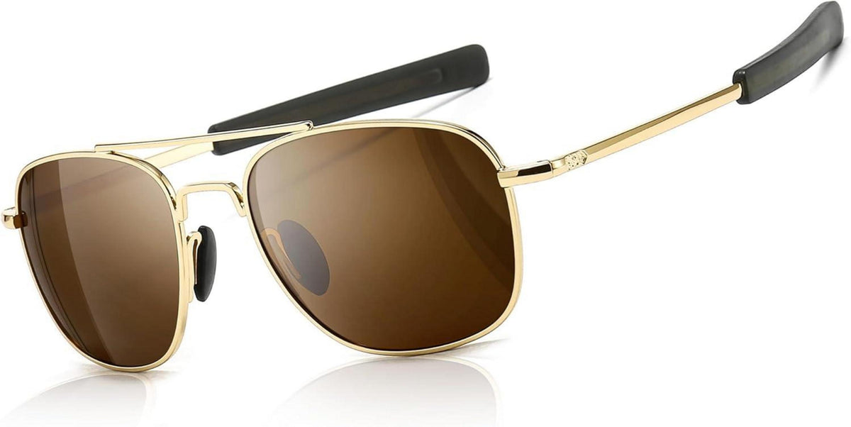 Polarisierte militärische Piloten-Sonnenbrille mit Bajonetttempel