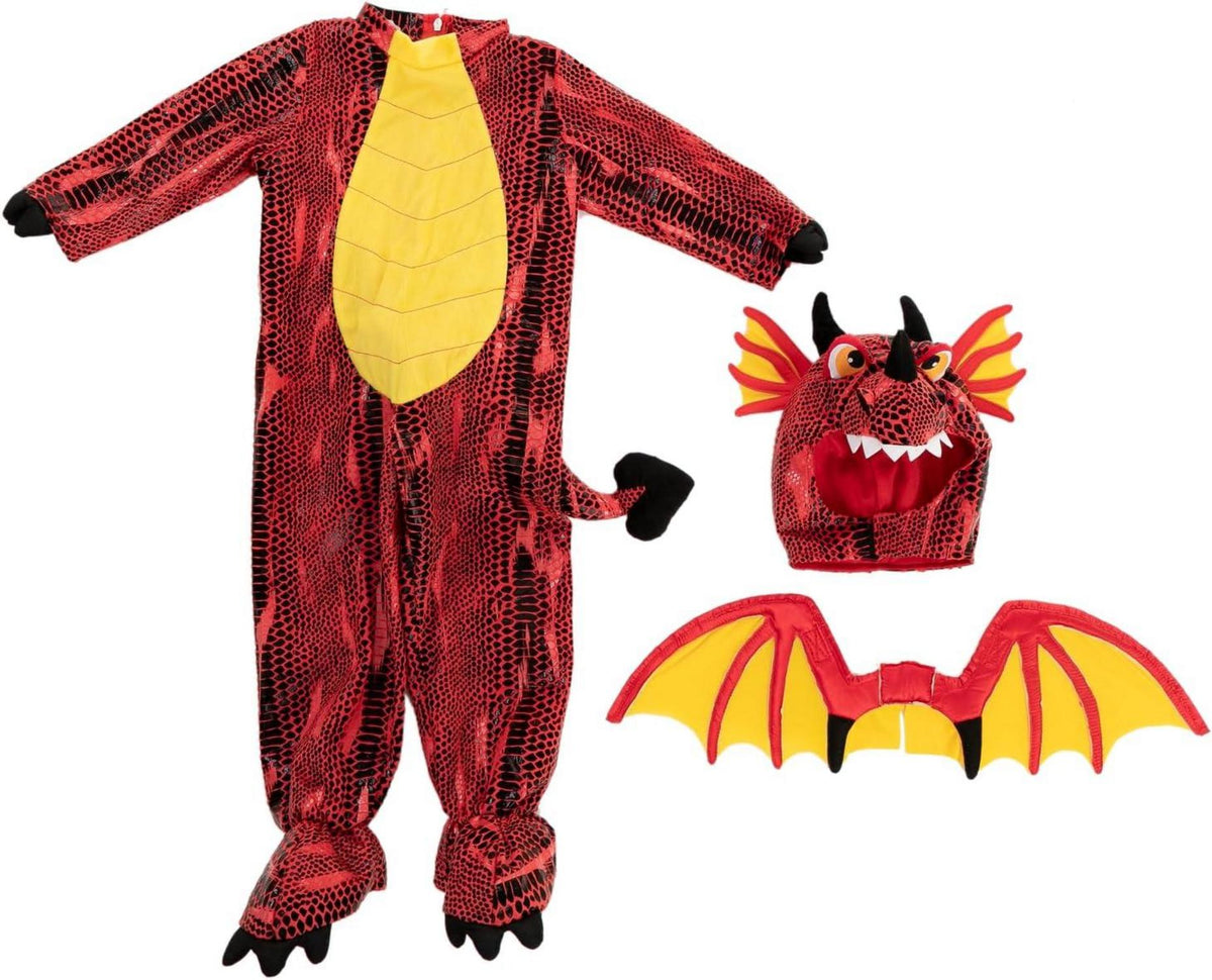 Kinder Drache Halloween Kostüm Rot Small (5-7
