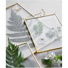 25x20cm Bilderrahmen Kupfer Messing Glas Fotorahmen Gold