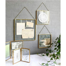 20x20cm Kupfer Messing Glas Bilderrahmen Gold Geometrisch