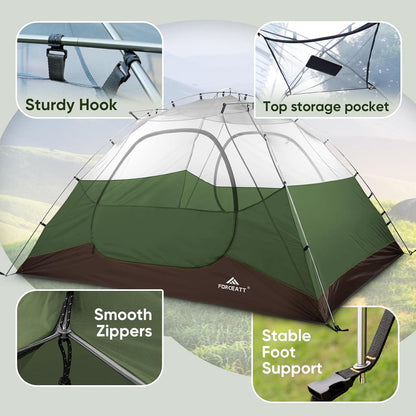 Forceatt Zelt 2/3/4 Personen Camping Wasserdicht 3-4