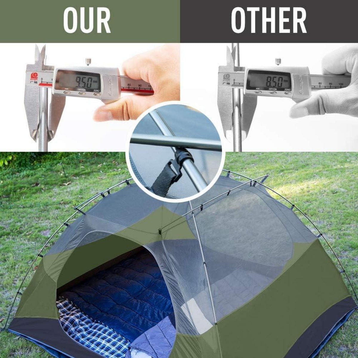 Forceatt Zelt 4 Personen Camping Wasserdicht Ultraleicht Trekking Outdoor