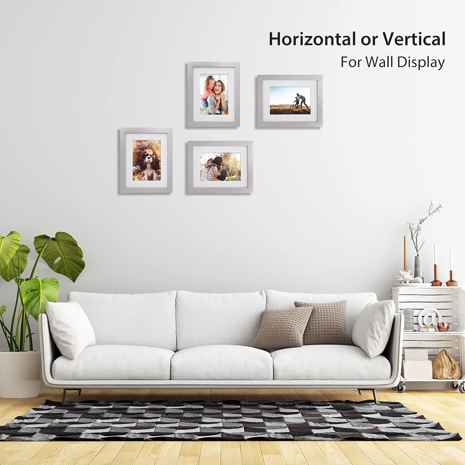 Bilderrahmen 15x20 Silber Holzrahmen Acrylplexiglas 4er-Set