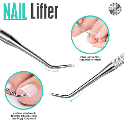 Eckenheber Nagelfeile Set Edelstahl professionelle Maniküre