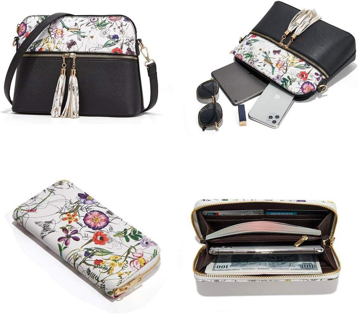 Damen Handtasche Tote Shopper Schultertasche Umhängetasche Set