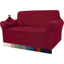 Elastischer Sofabezug 2-Sitzer Weinrot | Modern & Schutz für Wohnzimmer