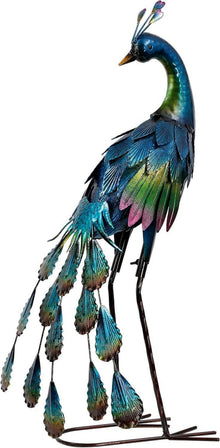 Gartendeko Pfau Figur Metall 57cm Wetterfest Terrasse Balkon Hof